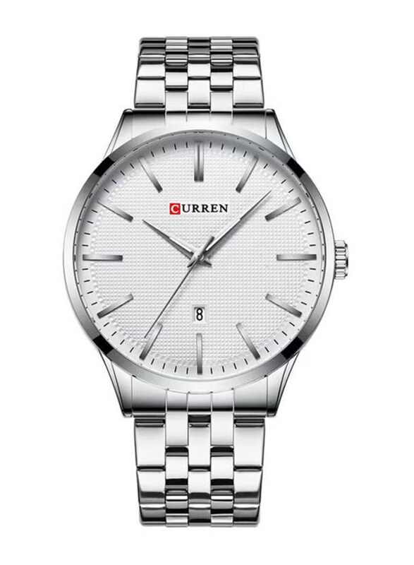 Curren Analog Watch for Men with Metal Band, Water Resistant, J4265S-W-KM, Silver-White
Curren Analog Watch for Men with Metal Band, Water Resistant, J4265S-W-KM, Silver-White