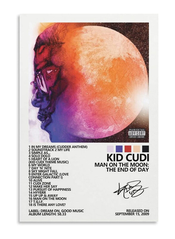 Chiwa Kid Cudi Man On The Moon Album Cover Poster Aesthetic Canvas Wall Art for Bedroom Docor, 30 x 45cm, Multicolour
Chiwa Kid Cudi Man On The Moon Album Cover Poster Aesthetic Canvas Wall Art for Bedroom Docor, 30 x 45cm, Multicolour