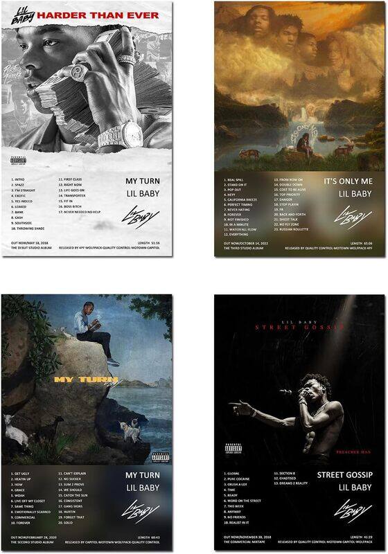 Sigeliu Lil Baby Poster Album Cover Limited Edition Wall Art Poster, 4 Pieces, 8 x 12 inch, Multicolour
Sigeliu Lil Baby Poster Album Cover Limited Edition Wall Art Poster, 4 Pieces, 8 x 12 inch, Multicolour