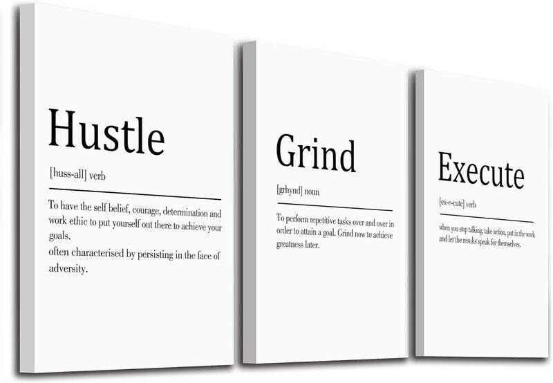 Ephany Hustle Grind Execute Inspirational Wall Decor Art Poster, 3 Pieces, White
Ephany Hustle Grind Execute Inspirational Wall Decor Art Poster, 3 Pieces, White