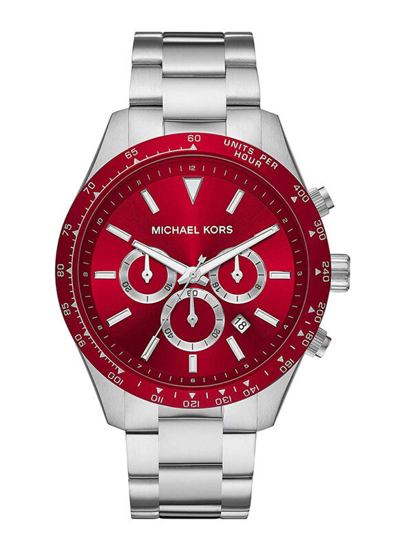 Michael Kors Analog Watch for Men with Stainless Steel Band, Water Resistant and Chronograph, MK8822, Silver-Red
Michael Kors Analog Watch for Men with Stainless Steel Band, Water Resistant and Chronograph, MK8822, Silver-Red
