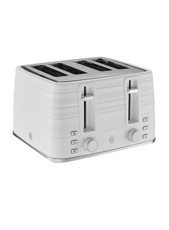 Swan 4-Slice Symphony Toaster with Independent Browning Controls, ST31054WN, White
Swan 4-Slice Symphony Toaster with Independent Browning Controls, ST31054WN, White