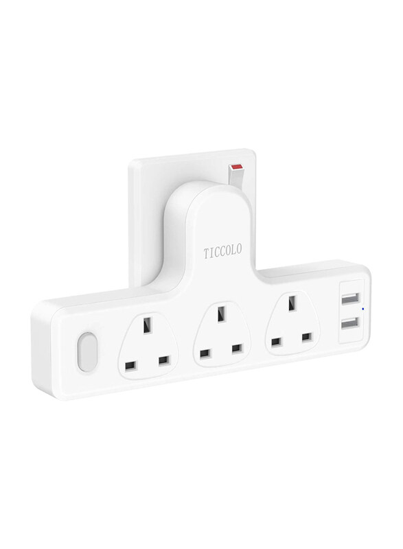 Generic 3-Way UK Multi Plug Extension Socket Adapter with Double USB, 13A, 3250W, White
Generic 3-Way UK Multi Plug Extension Socket Adapter with Double USB, 13A, 3250W, White