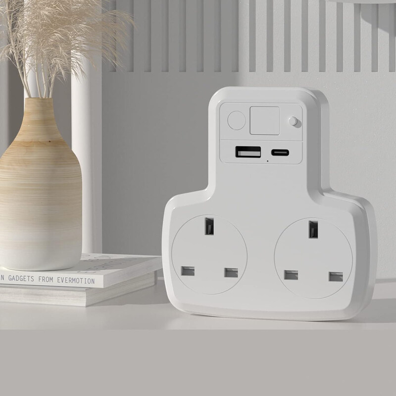 Generic 2-Way Multi Plug USB Wall Charger Extension Socket with Night Light, White
Generic 2-Way Multi Plug USB Wall Charger Extension Socket with Night Light, White