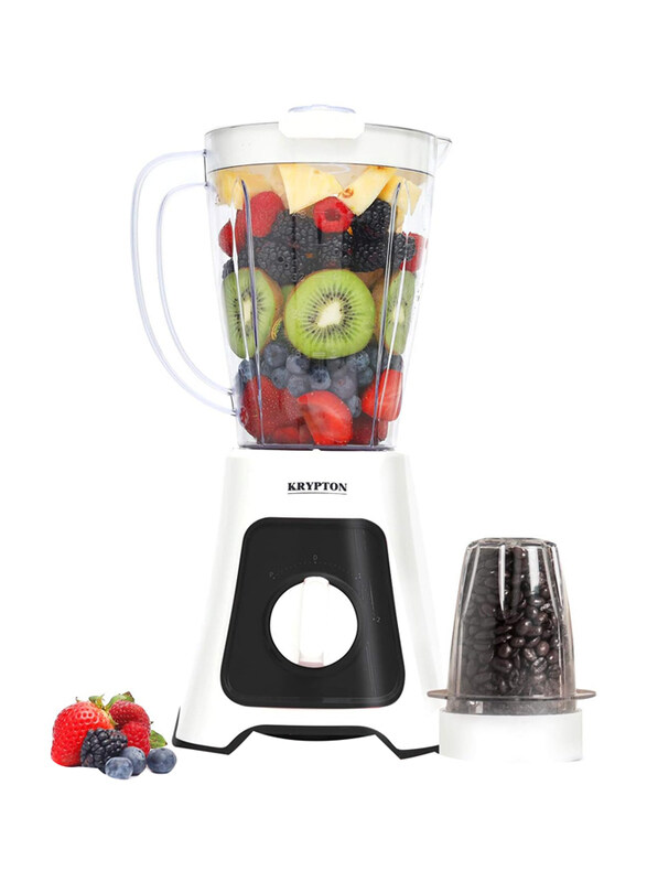 Krypton 1.5L 2 In 1 Powerful Copper Motor Blender with 2 Speed Mode and Pulse Function, 400W, White/Black
Krypton 1.5L 2 In 1 Powerful Copper Motor Blender with 2 Speed Mode and Pulse Function, 400W, White/Black