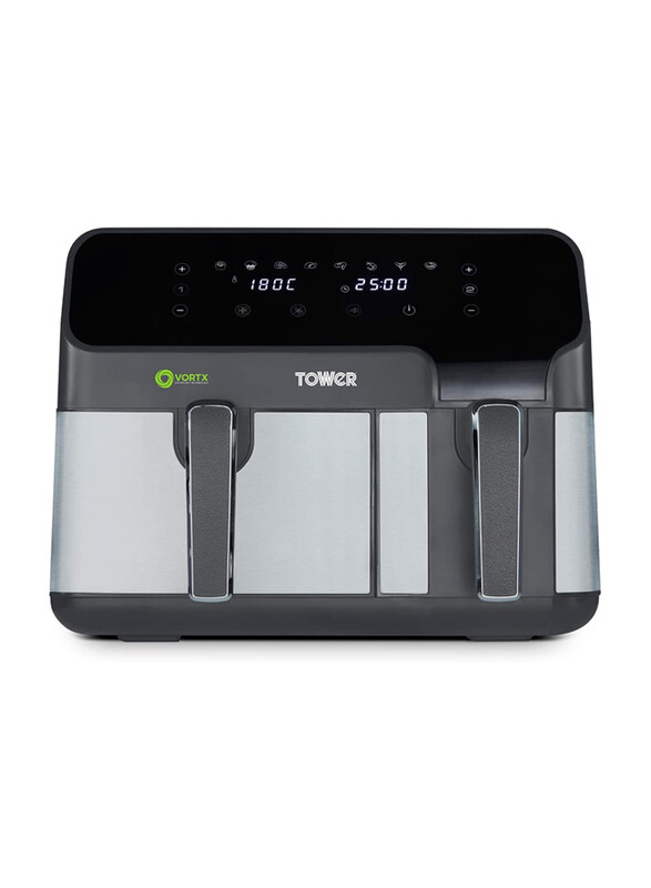 Tower 8.5L Vortx Eco Dual Drawer Air Fryer with 8 One-Touch Pre-sets, 1700W, T17099, Black
Tower 8.5L Vortx Eco Dual Drawer Air Fryer with 8 One-Touch Pre-sets, 1700W, T17099, Black