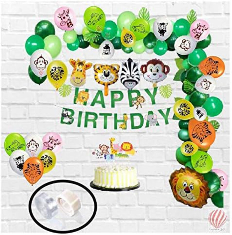 Hk Balloons Jungle Animal Themed Birthday Decoration for Boys, 124 Pieces, Multicolour
Hk Balloons Jungle Animal Themed Birthday Decoration for Boys, 124 Pieces, Multicolour