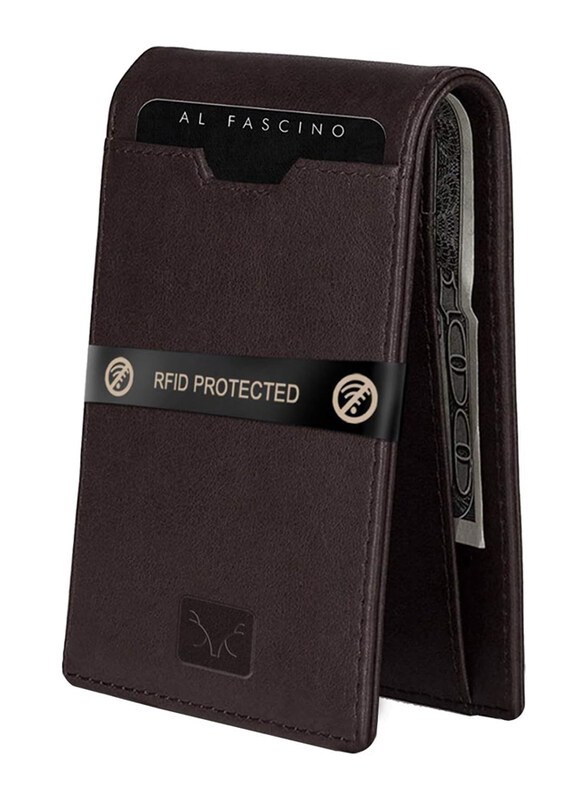 Al Fascino Minimalist Slim Leather Bi-Fold RFID Protection Wallet for Men, Brown
Al Fascino Minimalist Slim Leather Bi-Fold RFID Protection Wallet for Men, Brown