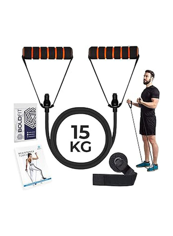 Boldfit Resistance Tube with Foam Handles, Door Anchor for Exercise & Stretching for Men & Women, Black
Boldfit Resistance Tube with Foam Handles, Door Anchor for Exercise & Stretching for Men & Women, Black