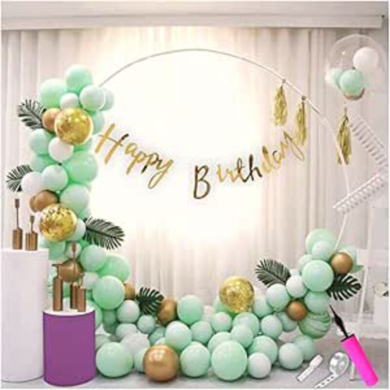 Hk Balloons Mint Green Golden Foil Balloons Birthday Decoration Kit Combo with Birthday Banner, 62 Pieces, Multicolour
Hk Balloons Mint Green Golden Foil Balloons Birthday Decoration Kit Combo with Birthday Banner, 62 Pieces, Multicolour