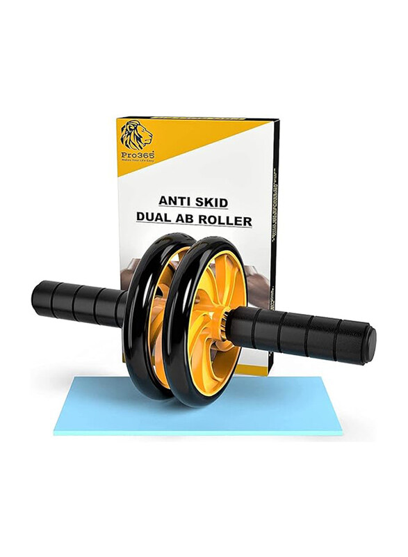 Pro365 Dual Wide Ab Roller Wheel for Abs Workouts with 6mm Knee Mat for Men & Women, Black/Yellow
Pro365 Dual Wide Ab Roller Wheel for Abs Workouts with 6mm Knee Mat for Men & Women, Black/Yellow