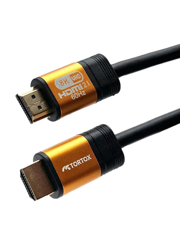 Tortox 2-Meters High Speed 2.1 8K 60Hz 4K 120Hz HDMI Cable, HDMI to HDMI Cable, Black/Yellow
Tortox 2-Meters High Speed 2.1 8K 60Hz 4K 120Hz HDMI Cable, HDMI to HDMI Cable, Black/Yellow