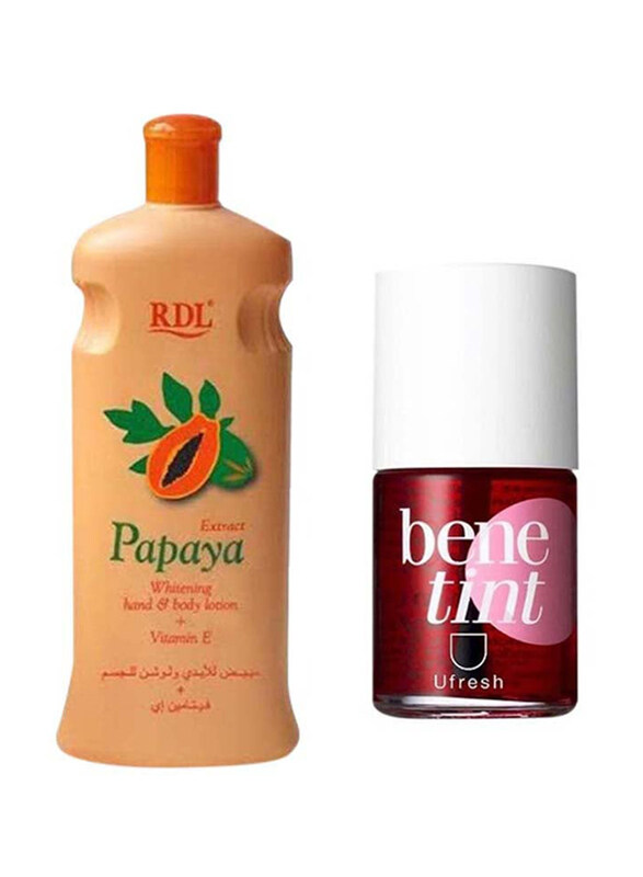 RDL Papaya Extract Hand And Body Whitening Lotion with Benetint Lip Gloss, 600ml
RDL Papaya Extract Hand And Body Whitening Lotion with Benetint Lip Gloss, 600ml