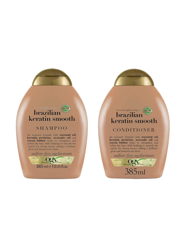 Ogx Ever Straightening Brazilian Keratin Smooth Therapy Shampoo and Conditioner Set, 2 x 385ml
Ogx Ever Straightening Brazilian Keratin Smooth Therapy Shampoo and Conditioner Set, 2 x 385ml