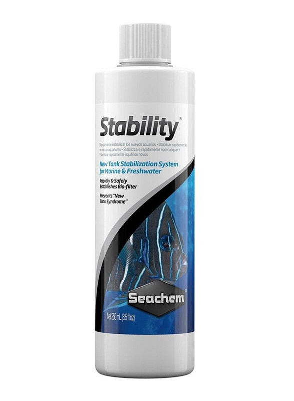 Seachem Stability New Tank Stabilization System for Marine & Freshwater Aquarium, 250ml, Blue
Seachem Stability New Tank Stabilization System for Marine & Freshwater Aquarium, 250ml, Blue