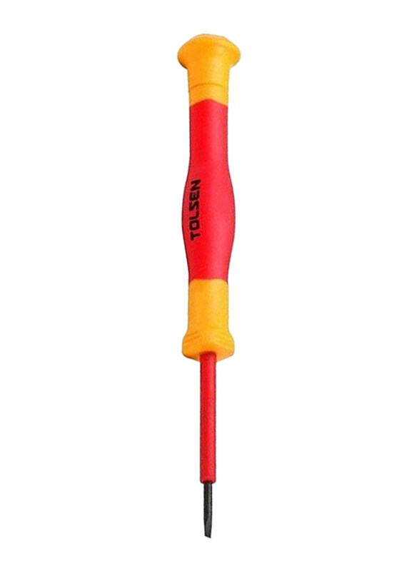 Tolsen Premium Line Insulated Precision Slotted Screwdriver, V31420, Orange/Yellow
Tolsen Premium Line Insulated Precision Slotted Screwdriver, V31420, Orange/Yellow