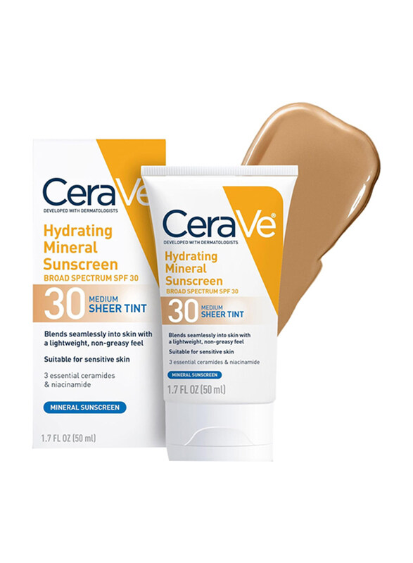 Cerave Tinted Sunscreen with SPF 30 Hydrating Mineral Sunscreen With Zinc Oxide & Titanium Dioxide, 1.7oz
Cerave Tinted Sunscreen with SPF 30 Hydrating Mineral Sunscreen With Zinc Oxide & Titanium Dioxide, 1.7oz