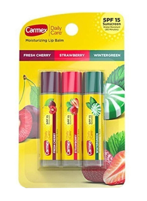 Carmex Moisturizing Lip Balm Trio, Cherry/strawberry/wintergreen, 3 x 13gm, 3 Pieces
Carmex Moisturizing Lip Balm Trio, Cherry/strawberry/wintergreen, 3 x 13gm, 3 Pieces