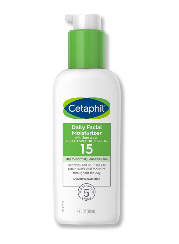 Cetaphil Daily Facial Moisturiser for All Skin Types with UVA and UVB filters, 118ml
Cetaphil Daily Facial Moisturiser for All Skin Types with UVA and UVB filters, 118ml