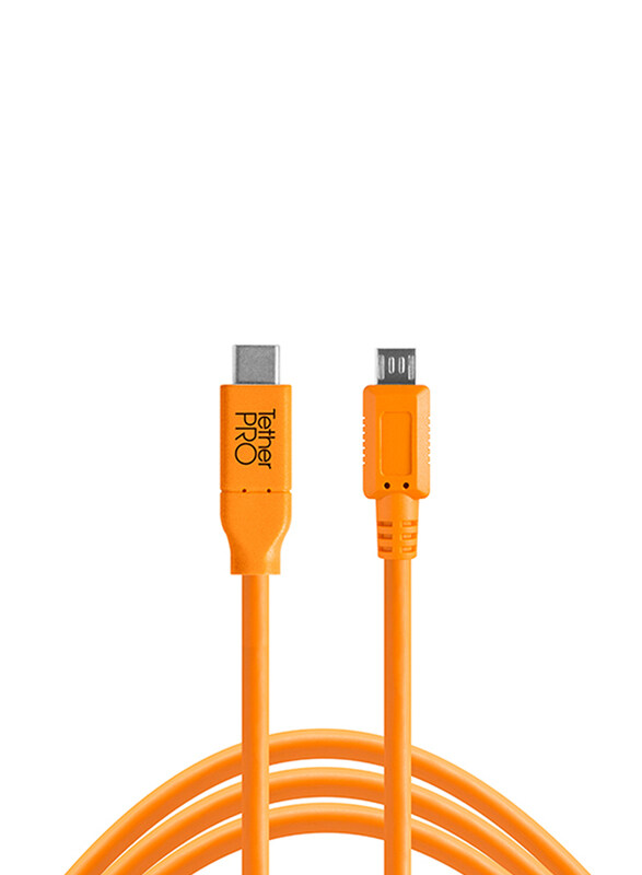 Multiple Tether Tools TetherPro USB-C to 2.0 Micro-B 5-Pin Cable, 4.6 Meters, Orange
Multiple Tether Tools TetherPro USB-C to 2.0 Micro-B 5-Pin Cable, 4.6 Meters, Orange