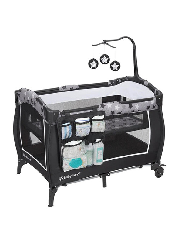 Baby Trend Trend-E Nursery Center Play Yard with Bassinet, Rising Star, Grey/Black
Baby Trend Trend-E Nursery Center Play Yard with Bassinet, Rising Star, Grey/Black