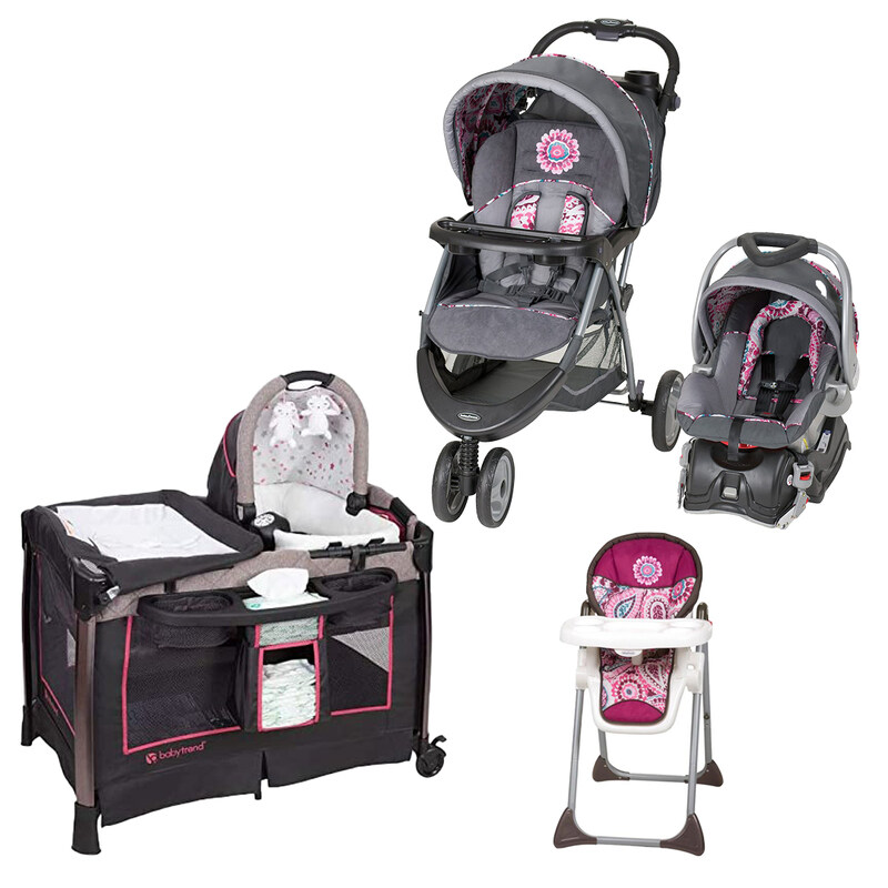 Baby Trend EZ Ride5 Travel System Paisley + Sit Right High Chair Paisley + GoLite ELX Nursery Center Stardust Rose Set, Multicolour
Baby Trend EZ Ride5 Travel System Paisley + Sit Right High Chair Paisley + GoLite ELX Nursery Center Stardust Rose Set, Multicolour