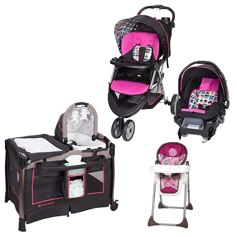 Baby Trend EZ Ride5 Travel System Bloom + Sit Right High Chair Paisley + GoLite ELX Nursery Center Stardust Rose Set, Multicolour
Baby Trend EZ Ride5 Travel System Bloom + Sit Right High Chair Paisley + GoLite ELX Nursery Center Stardust Rose Set, Multicolour