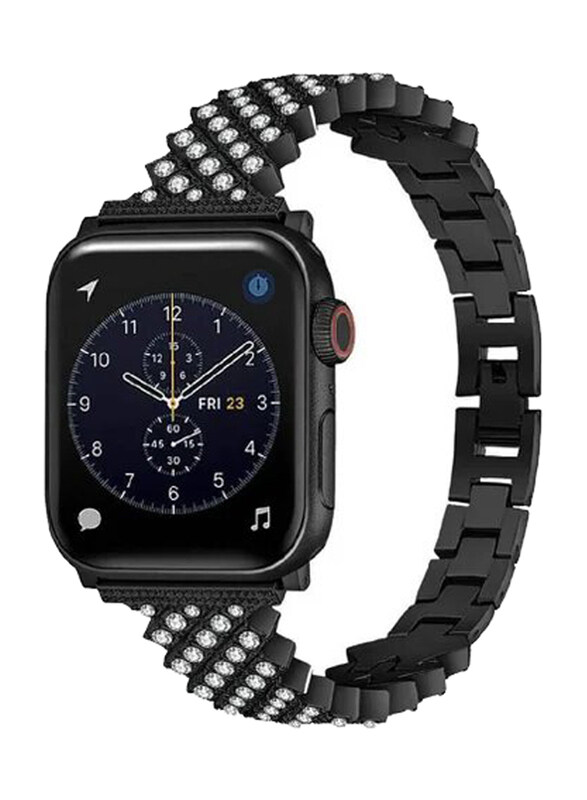 Gennext Bling Diamond Stainless Steel Strap for Apple Watch Ultra 49mm & Series 8/7/6/5/4/3/2/1/SE 45mm/44mm/42mm, Black
Gennext Bling Diamond Stainless Steel Strap for Apple Watch Ultra 49mm & Series 8/7/6/5/4/3/2/1/SE 45mm/44mm/42mm, Black