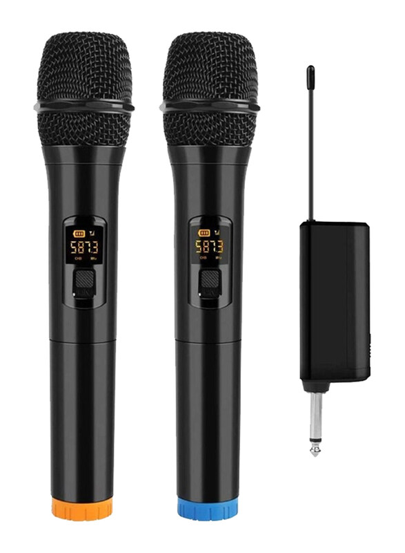 Gennext UHF Dual Portable Handheld Dynamic Wireless Karaoke Mic with Rechargeable Receiver, Black
Gennext UHF Dual Portable Handheld Dynamic Wireless Karaoke Mic with Rechargeable Receiver, Black