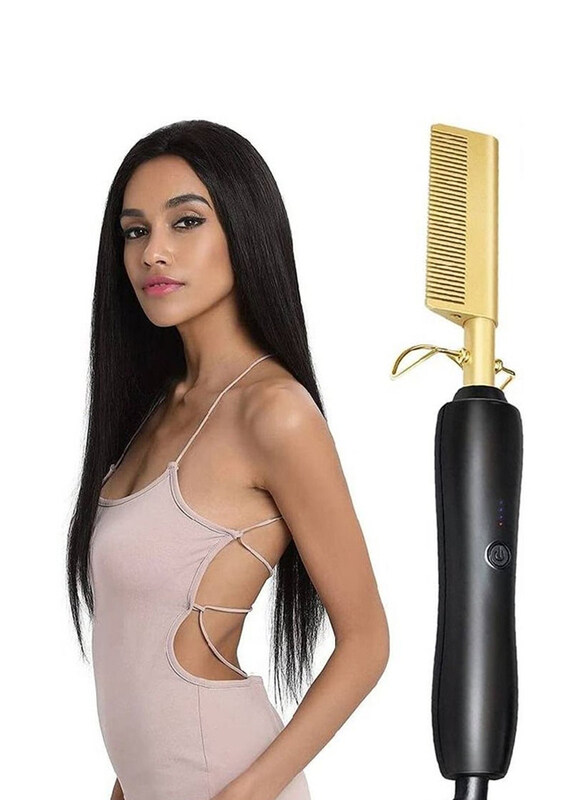 Gennext 2-In-1 Iron Hair Curler Hot Heating Comb Hair Straight Styler, Gold/Black
Gennext 2-In-1 Iron Hair Curler Hot Heating Comb Hair Straight Styler, Gold/Black