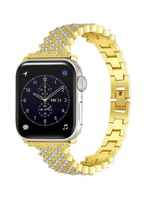 Gennext Bling Diamond Stainless Steel Watch Strap for Apple Watch Series 7/6/5/4/3/2/1/SE 41mm/40mm/38mm, Gold
Gennext Bling Diamond Stainless Steel Watch Strap for Apple Watch Series 7/6/5/4/3/2/1/SE 41mm/40mm/38mm, Gold