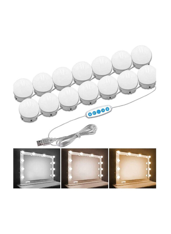 Gennext 10 LED Bulb Mirror Vanity Lights with 16 Modes Colour Changing Lights for Home & Dressing Room, White
Gennext 10 LED Bulb Mirror Vanity Lights with 16 Modes Colour Changing Lights for Home & Dressing Room, White