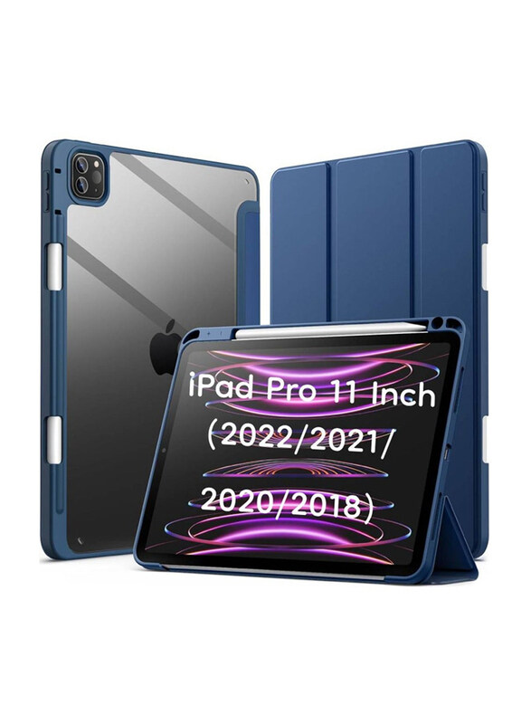Hyx Apple iPad Pro 11" 2022/2021/2020 Clear Transparent Back Shell Slim Stand Shockproof Tablet Case Cover with Auto Wake/Sleep & Pencil Holder, Blue
Hyx Apple iPad Pro 11" 2022/2021/2020 Clear Transparent Back Shell Slim Stand Shockproof Tablet Case Cover with Auto Wake/Sleep & Pencil Holder, Blue