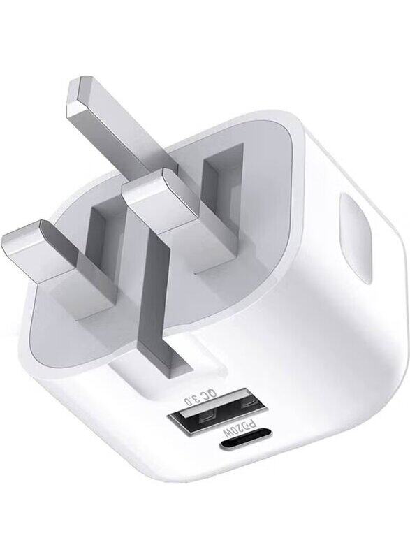 Gennext 20W USB C Charger Block with 2-Ports (USB-C + USB) Charging Station, for Apple iPad Pro/iPhone/Samsung Note/Galaxy, White
Gennext 20W USB C Charger Block with 2-Ports (USB-C + USB) Charging Station, for Apple iPad Pro/iPhone/Samsung Note/Galaxy, White