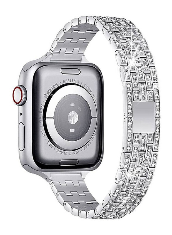 Gennext Slim Jewellery Bling Band Diamond Rhinestone Women Bracelet Strap for Apple Watch Series SE 7/6/5/4/3/2/1 45/44/42mm/Ultra Watch 49mm, Silver
Gennext Slim Jewellery Bling Band Diamond Rhinestone Women Bracelet Strap for Apple Watch Series SE 7/6/5/4/3/2/1 45/44/42mm/Ultra Watch 49mm, Silver