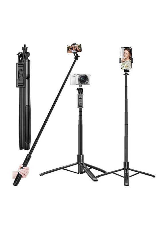 Generic Universal Multi-function Bluetooth Reinforced Long Upto 61-inch Selfie Stick with 1/4 Screw Tripod Stand Set, Black+D57
Generic Universal Multi-function Bluetooth Reinforced Long Upto 61-inch Selfie Stick with 1/4 Screw Tripod Stand Set, Black+D57