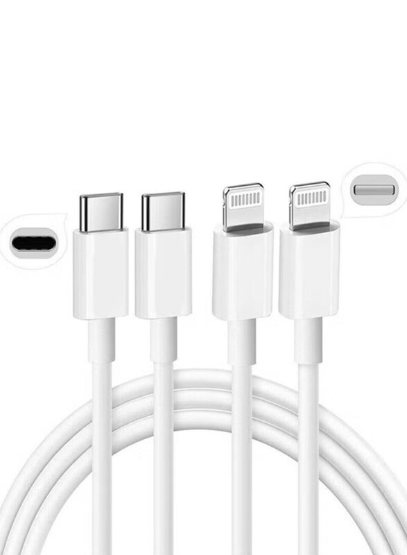Gennext 6.6 Feet Lightning Cable 20W, PD Quick Fast Charging, USB Type-C to Lightning, 2 Pack, White
Gennext 6.6 Feet Lightning Cable 20W, PD Quick Fast Charging, USB Type-C to Lightning, 2 Pack, White