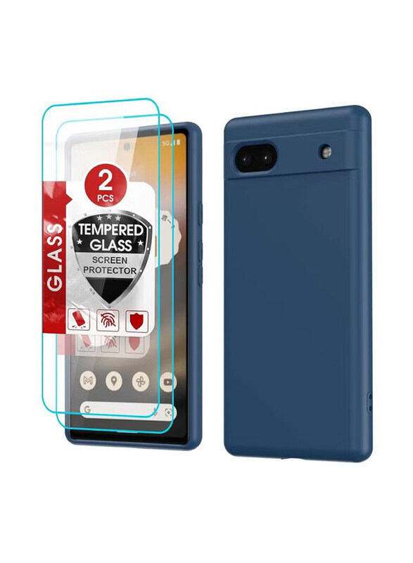 Generic Google Pixel 6A Protective Liquid Silicone Slim Silky Soft Mobile Phone Case Cover with Tempered Glass Screen Protector, 3 Pieces, Blue
Generic Google Pixel 6A Protective Liquid Silicone Slim Silky Soft Mobile Phone Case Cover with Tempered Glass Screen Protector, 3 Pieces, Blue