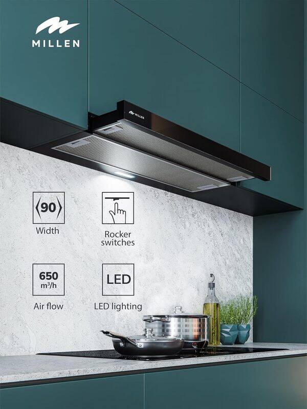 MILLEN 90cm Telescopic hood MBKHSG9001BL - MBKHSG 9001 BL , 3 Years Warranty, Filters Included
MILLEN 90cm Telescopic hood MBKHSG9001BL - MBKHSG 9001 BL , 3 Years Warranty, Filters Included