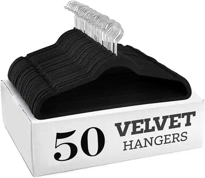 Genric Premium Quality Velvet Hangers Pack of 50 Non Slip Ultra Extra Thin Hangers Black- Chrome Hooks, Non Slip Strong and Durable Clothes Hangers
Genric Premium Quality Velvet Hangers Pack of 50 Non Slip Ultra Extra Thin Hangers Black- Chrome Hooks, Non Slip Strong and Durable Clothes Hangers