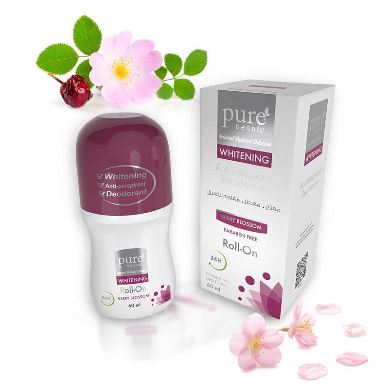 PURE BEAUTY WHITENING ANTI PERSPIRANT DEODORANT ROLL ON - BERRY BLOSSOM 60 ml
PURE BEAUTY WHITENING ANTI PERSPIRANT DEODORANT ROLL ON - BERRY BLOSSOM 60 ml