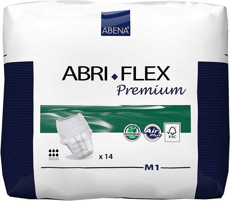 Abena M1 Waist Abri Flex Premium Pull-Up Incontinence Pants with 1400ml Absorbency, 14 Pieces
Abena M1 Waist Abri Flex Premium Pull-Up Incontinence Pants with 1400ml Absorbency, 14 Pieces