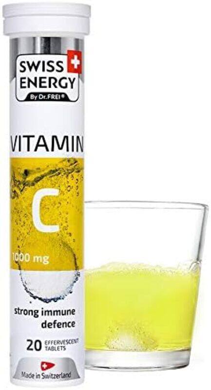 Swiss Energy Vitamin C Lemon Flavour Strong Immune Defense Vitamin Supplement, 1000mg, 20 Effervescent Tablets
Swiss Energy Vitamin C Lemon Flavour Strong Immune Defense Vitamin Supplement, 1000mg, 20 Effervescent Tablets