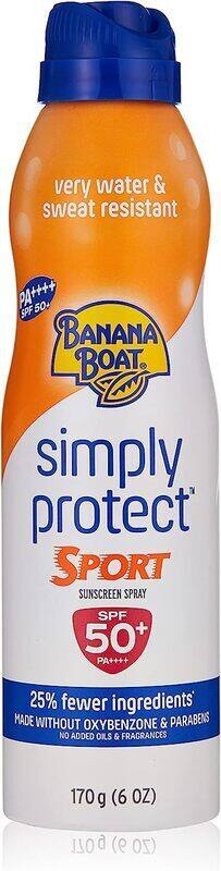 Banana Boat Simpley Protect Sport Sunscreen Spray with SPF 50-UVA/UVB Protection, 170g
Banana Boat Simpley Protect Sport Sunscreen Spray with SPF 50-UVA/UVB Protection, 170g