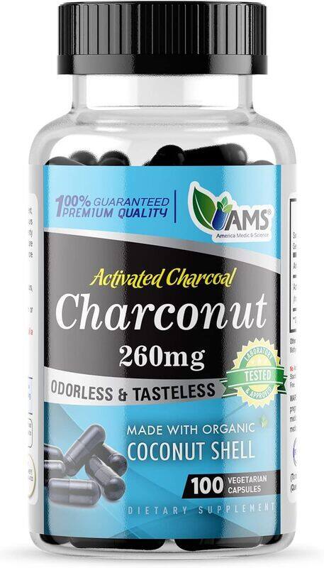 America Medic & Science Activated Charcoal Charconut Dietary Supplement, 260mg, 100 Capsules
America Medic & Science Activated Charcoal Charconut Dietary Supplement, 260mg, 100 Capsules