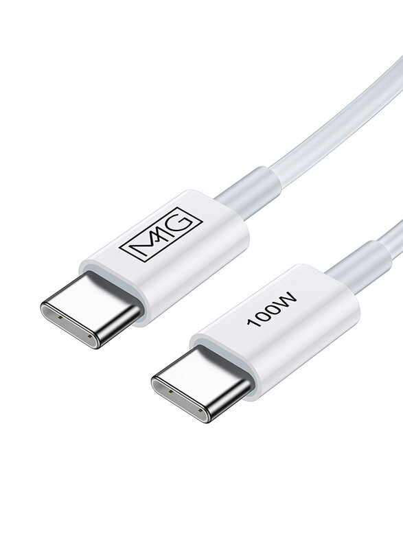 MMG 1-Meter USB Type-C Cable, USB Type-C to USB Type-C for Smartphones/Tablets, 100W, White
MMG 1-Meter USB Type-C Cable, USB Type-C to USB Type-C for Smartphones/Tablets, 100W, White