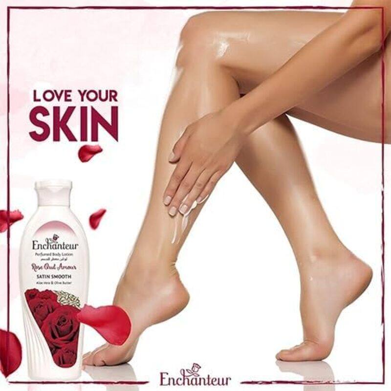 Enchanteur Satin Smooth Rose Oud Amour Perfumed Body Lotion 250ml, Enriched with Aloe Vera & Olive Butter for Silky Skin
Enchanteur Satin Smooth Rose Oud Amour Perfumed Body Lotion 250ml, Enriched with Aloe Vera & Olive Butter for Silky Skin