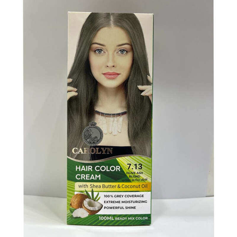 Carolyn Hair Color Cream With Shea Butter & Coconut Oil, 7.13 Olive Ash Blond
Carolyn Hair Color Cream With Shea Butter & Coconut Oil, 7.13 Olive Ash Blond
