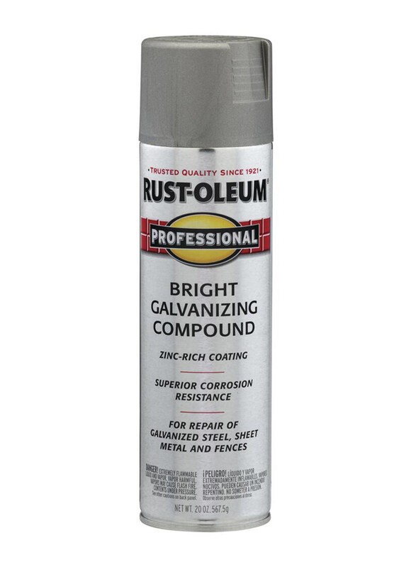 Rust-oleum Professional Flat Bright Galvanizing Compound Spray Paint, 20oz, Grey
Rust-oleum Professional Flat Bright Galvanizing Compound Spray Paint, 20oz, Grey