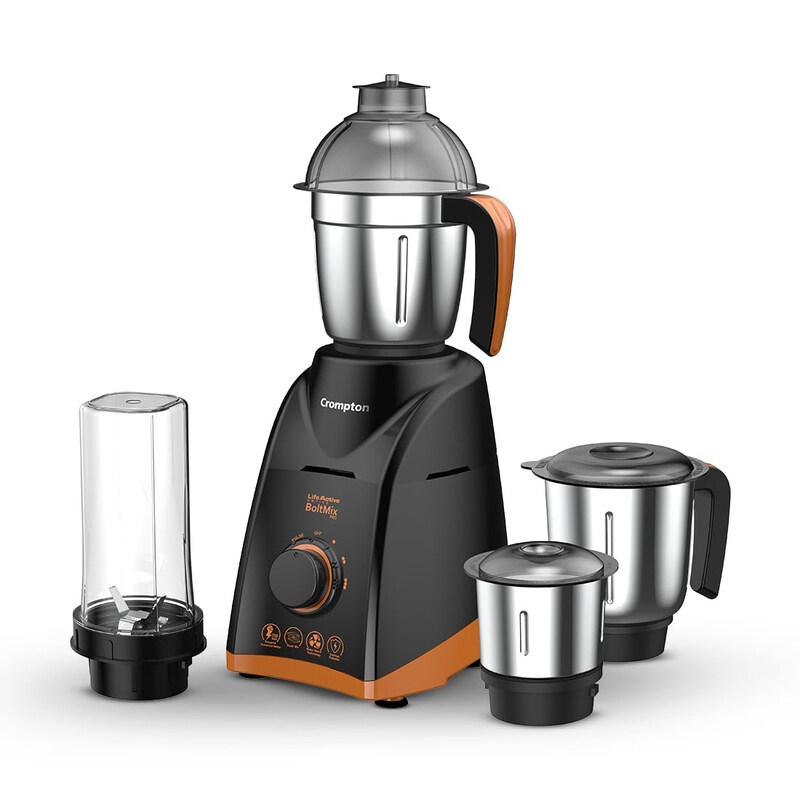Crompton Boltmix Pro Heavy Duty Mixer Grinder & Blender, 750W, ACGM-BOLTMIX PRO, Black/Orange
Crompton Boltmix Pro Heavy Duty Mixer Grinder & Blender, 750W, ACGM-BOLTMIX PRO, Black/Orange